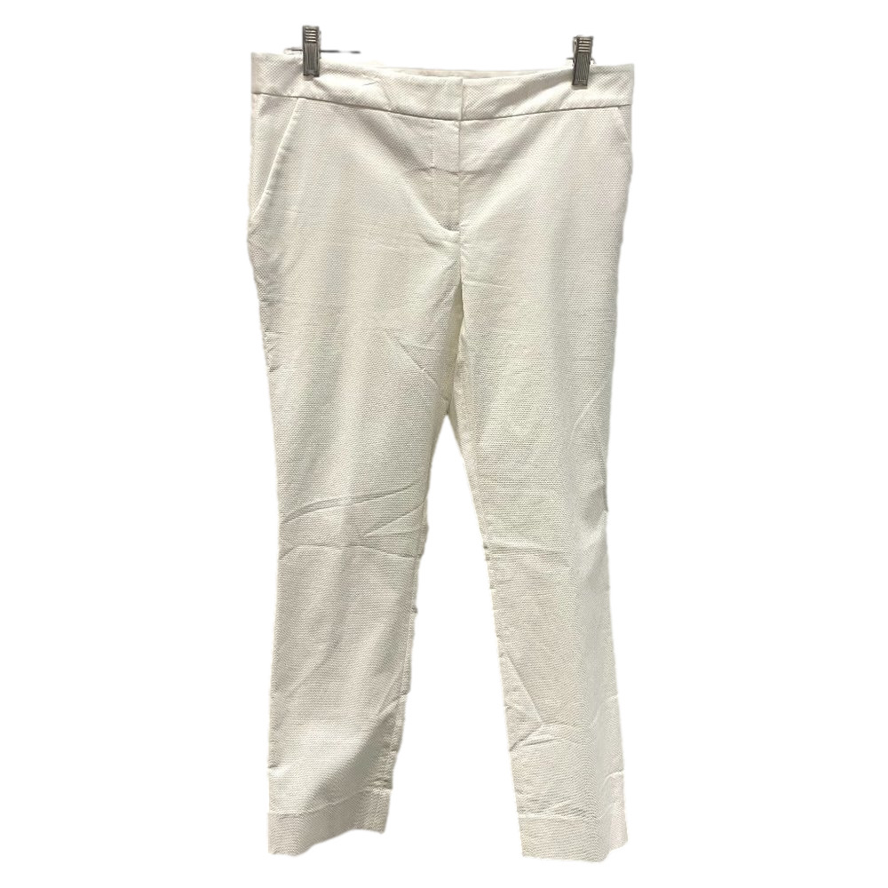 Diane Von Furstenberg White Waffled Tapered Pants